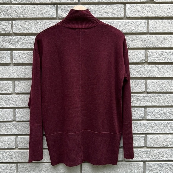 Spanner Burgundy/Wine Mock Neck Knit Sweater S - Picture 7 of 9